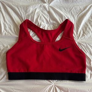 Nike Women's Bold Red and Black Sports Bra